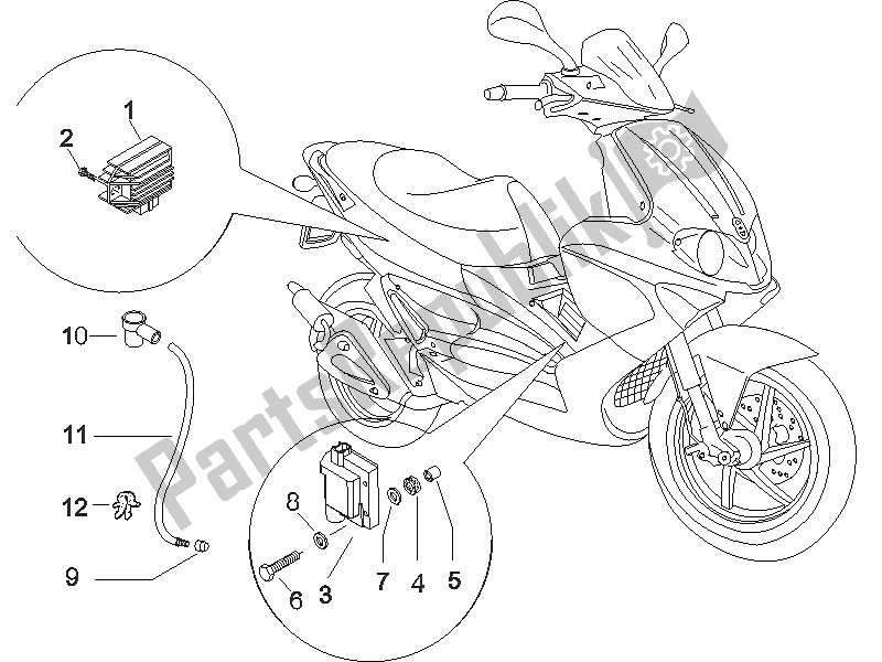 Toutes les pièces pour le Régulateurs De Tension - Unités De Commande électronique (ecu) - H. T. Bobine du Gilera Runner 50 SP 2005