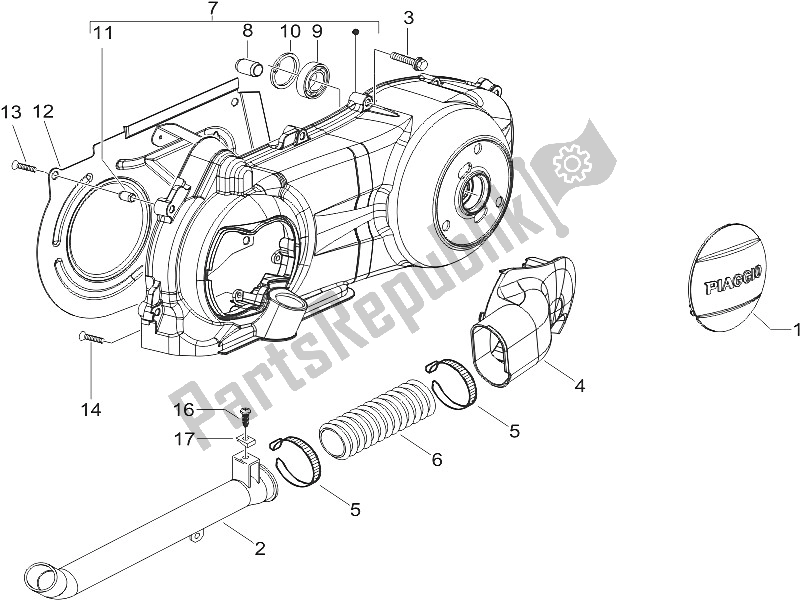 Todas las partes para Tapa Del Cárter - Enfriamiento Del Cárter de Gilera Runner 200 VXR 4T 2005