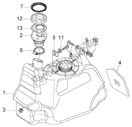 Alle onderdelen voor de Benzinetank van de Gilera Nexus 500 1998