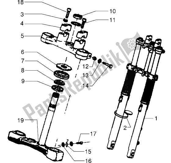 Toutes les pièces pour le Suspension Aux Roues Avant du Gilera Surfer 50 1998