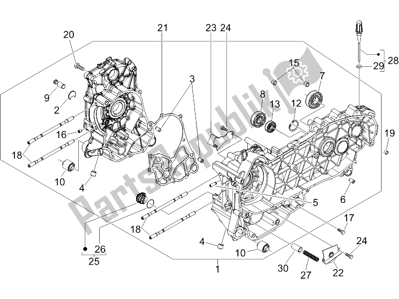 Tutte le parti per il Carter del Gilera Oregon 250 CC 2007