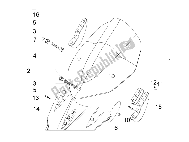 Toutes les pièces pour le Pare-brise - Verre du Gilera Nexus 500 E3 UK 2006