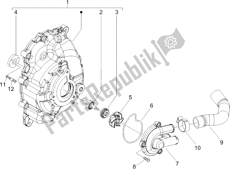 Todas las partes para Bomba De Enfriamiento de Gilera Runner 125 VX 4T UK 2005