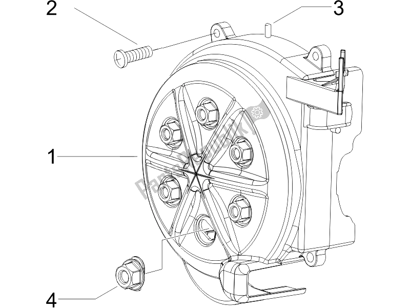 Toutes les pièces pour le Couvercle Magnéto Volant - Filtre à Huile du Gilera Runner 50 SP 2010