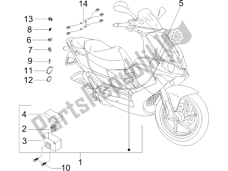 All parts for the Main Cable Harness of the Gilera Runner 125 VX 4T E3 2007