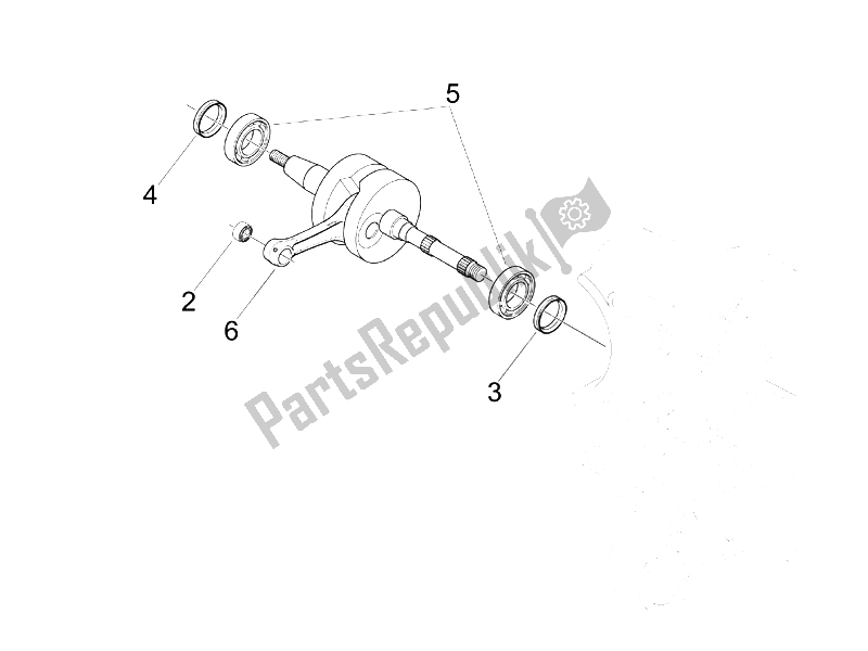 All parts for the Crankshaft of the Gilera Storm 50 UK 2007