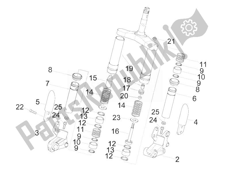 All parts for the Fork's Components (wuxi Top) of the Gilera Stalker 50 2008