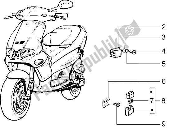 Todas las partes para Aparatos Eléctricos de Gilera Runner 50 1998