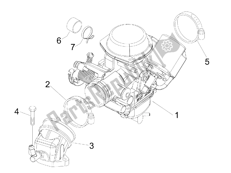 Toutes les pièces pour le Carburateur, Montage - Tuyau Union du Gilera Runner 200 VXR 4T Race E3 UK 2006