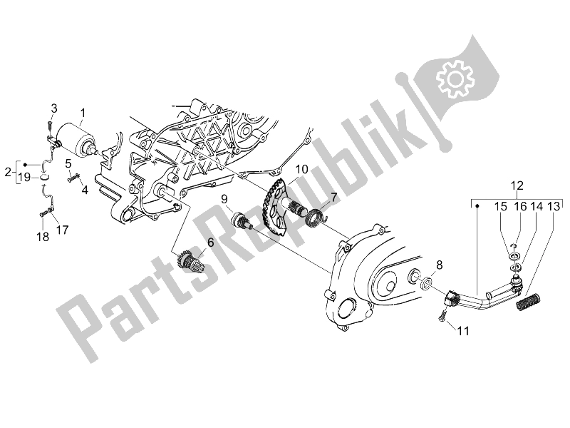 All parts for the Stater - Electric Starter of the Gilera Runner 50 SP SC 2006