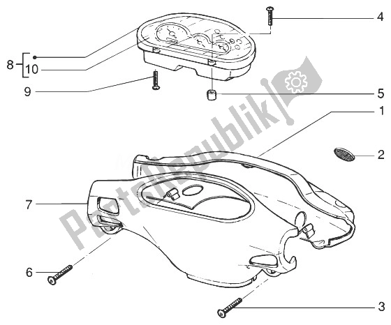 Toutes les pièces pour le Compteurs De Vitesse Kms.-couvre Guidon du Gilera Runner 125 VX 4T 1998