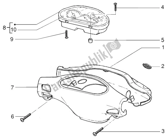 All parts for the Speedometers Kms.-handlebar Covers of the Gilera Runner 200 VXR 4T 1998