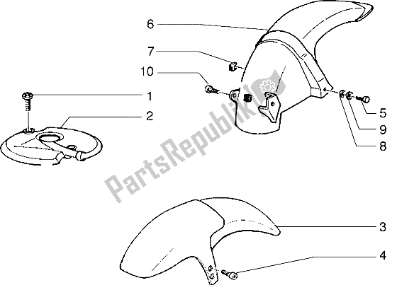 Toutes les pièces pour le Garde-boue Avant Et Arrière du Gilera Runner 50 1998