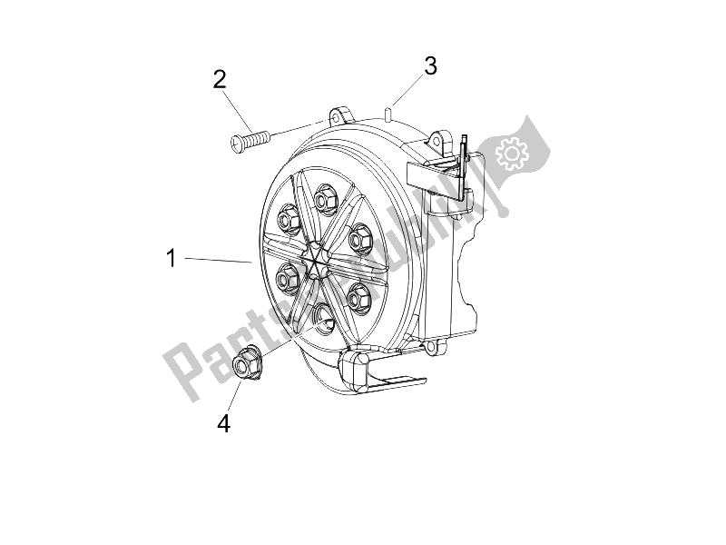 All parts for the Flywheel Magneto Cover - Oil Filter of the Gilera Runner 50 Pure JET Race 2005