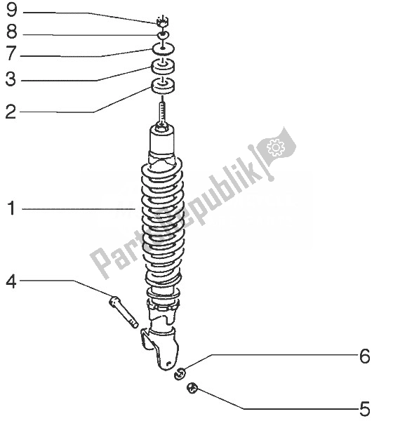 Toutes les pièces pour le Amortisseur Arrière du Gilera Stalker 50 1998