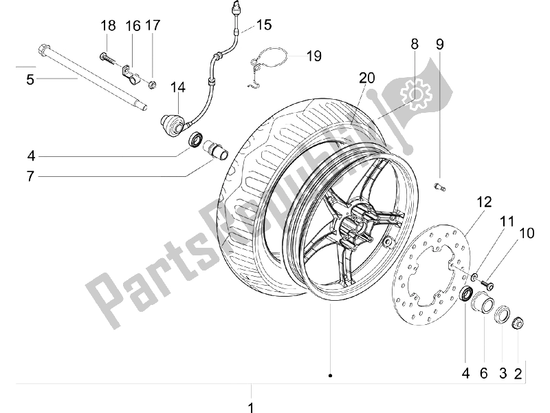 Toutes les pièces pour le Roue Avant du Gilera Runner 125 VX 4T SC UK 2006