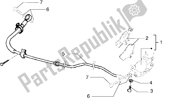 All parts for the Rear Brake Piping-rear Breke Caliper of the Gilera DNA 50 1998