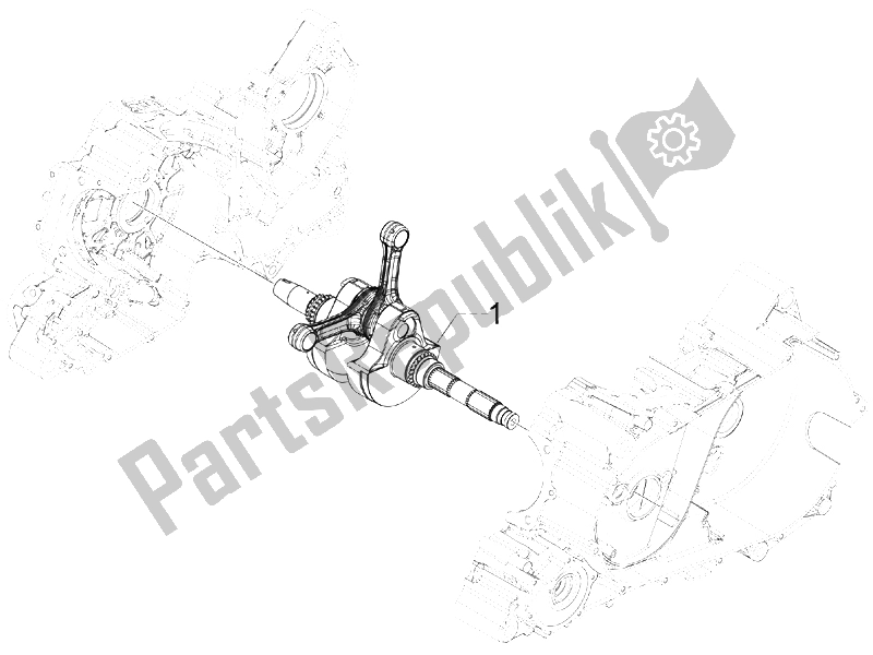 All parts for the Crankshaft of the Gilera GP 800 Centenario 2009