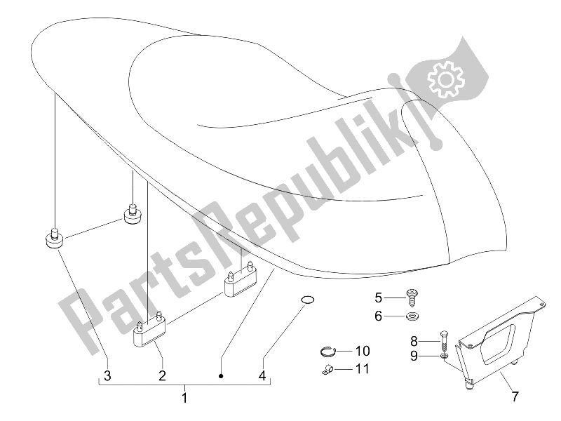 All parts for the Saddle/seats - Tool Roll of the Gilera Runner 200 VXR 4T Race E3 2006