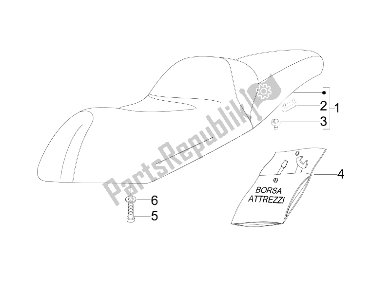 Toutes les pièces pour le Selle / Sièges du Gilera Nexus 300 IE E3 2008