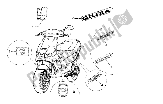 All parts for the Model 2002 Emblems of the Gilera Runner 180 FXR 2T 1998