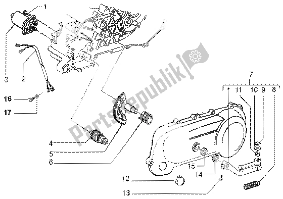 All parts for the Starting Motor-starter Lever of the Gilera DNA GP Experience 50 1998