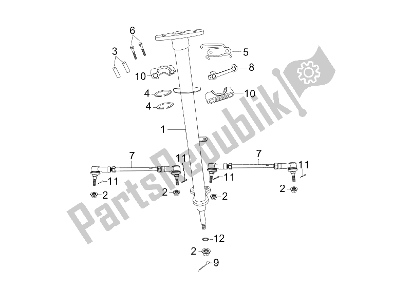 All parts for the Steering Post Articulation of the Gilera Oregon 250 CC 2007