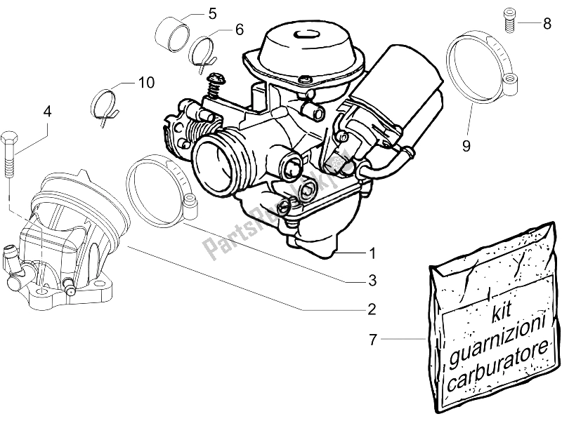 Todas las partes para Carburador, Montaje - Tubo De Unión de Gilera Runner 125 VX 4T SC 2006