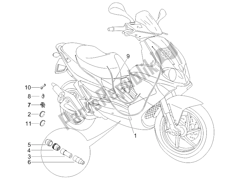 Alle onderdelen voor de Transmissies van de Gilera Runner 50 SP 2007