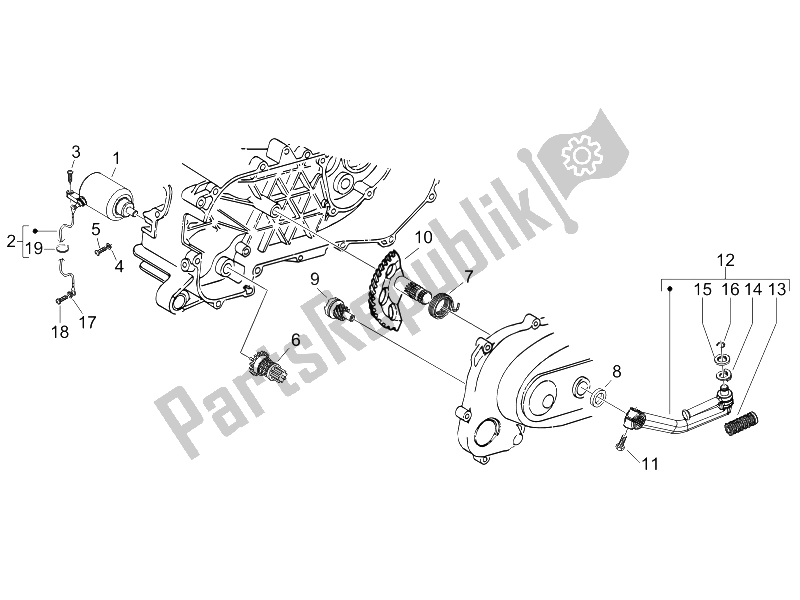 All parts for the Stater - Electric Starter of the Gilera Runner 50 SP Race 2005