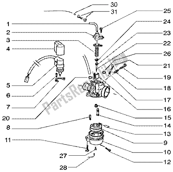 Toutes les pièces pour le Carburateur (2) du Gilera Runner 50 Poggiali 1998