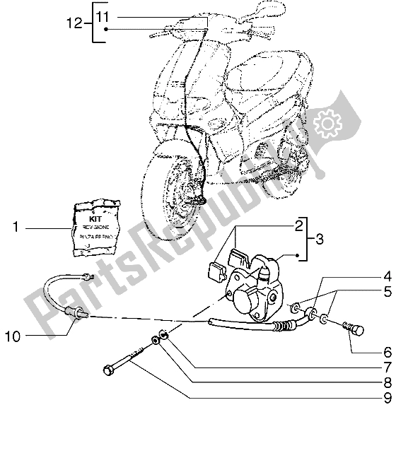 Tutte le parti per il Pinza Freno Anteriore - Trasmissioni del Gilera Runner VX 125 1998