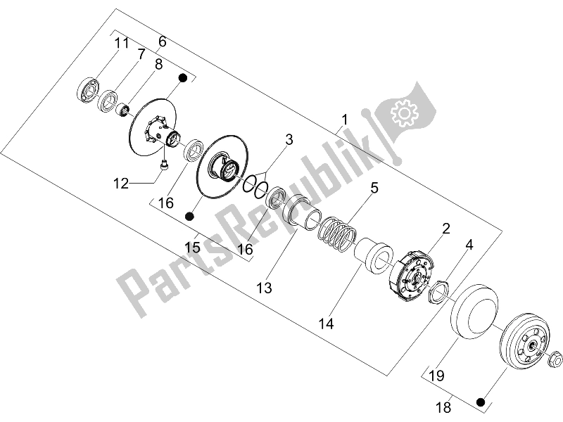 Tutte le parti per il Puleggia Condotta del Gilera Runner 50 Pure JET SC UK 2005