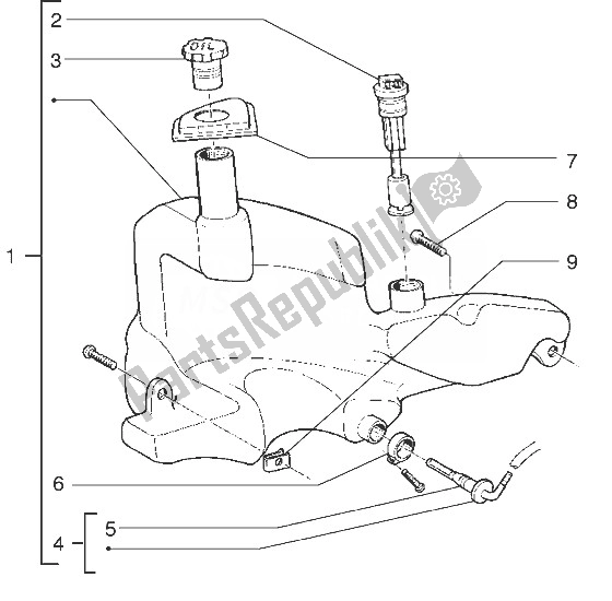 Alle onderdelen voor de Olie Tank van de Gilera Stalker 50 1998