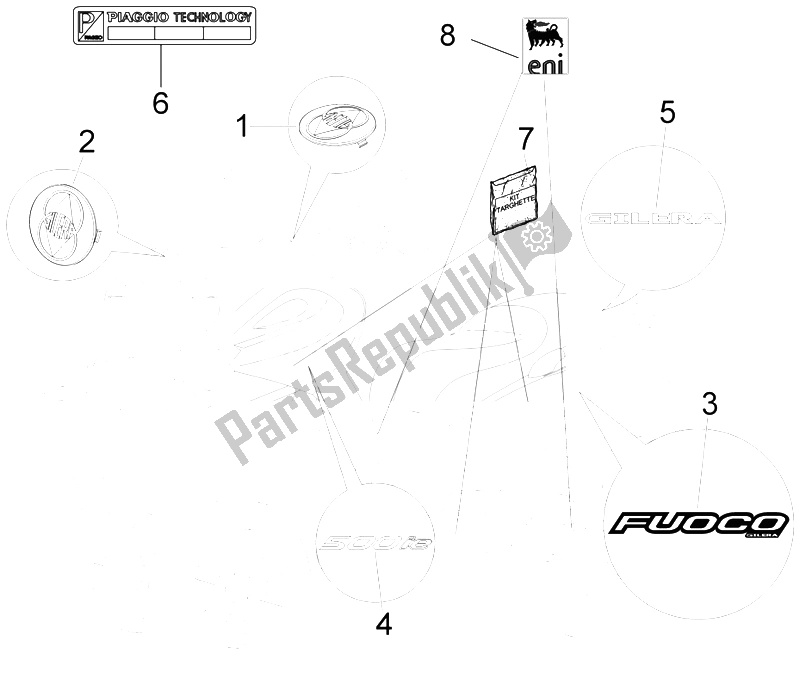 Wszystkie części do Talerze - Emblematy Gilera Fuoco 500 E3 2007