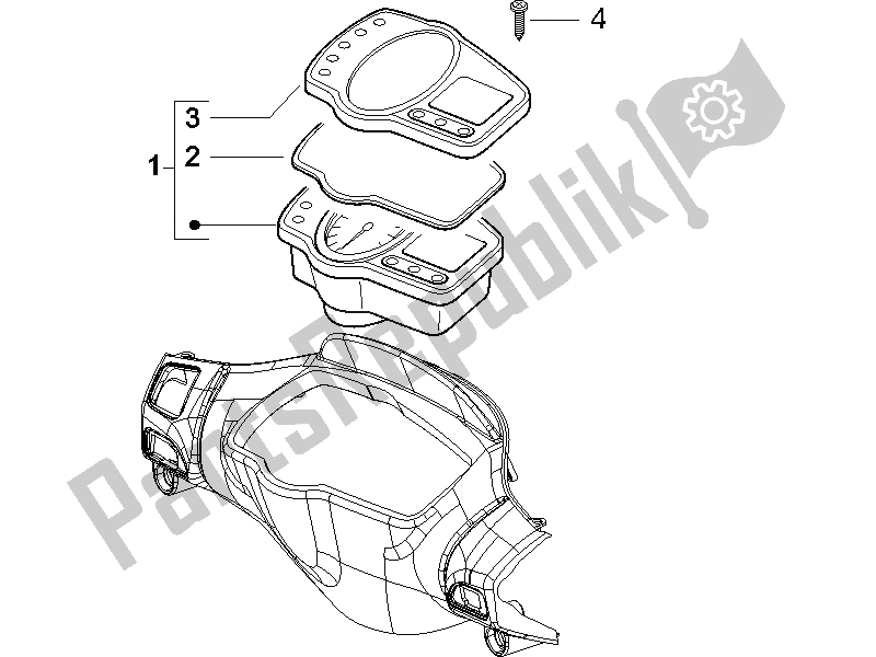 All parts for the Meter Combination-dashbord of the Gilera Runner 125 VX 4T E3 UK 2006