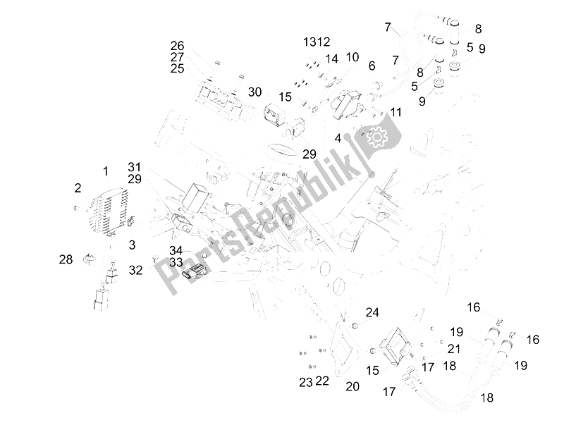 Toutes les pièces pour le Régulateurs De Tension - Unités De Commande électronique (ecu) - H. T. Bobine du Gilera GP 800 2009