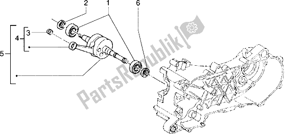 All parts for the Crankshaft of the Gilera Easy Moving 50 1998