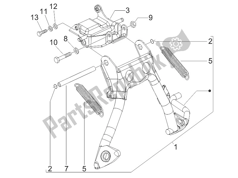 All parts for the Stand/s of the Gilera Runner 50 Pure JET 2005