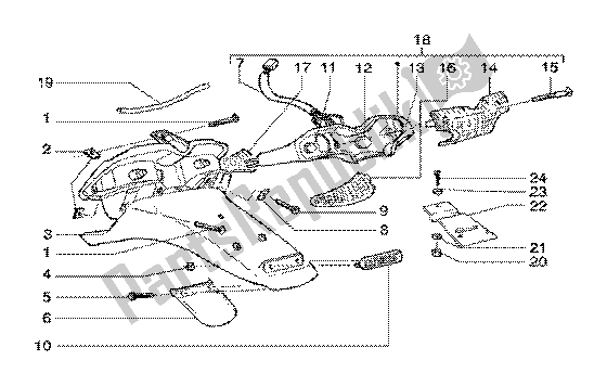 All parts for the Rear Tail Lamp of the Gilera Runner 180 FXR 2T 1998