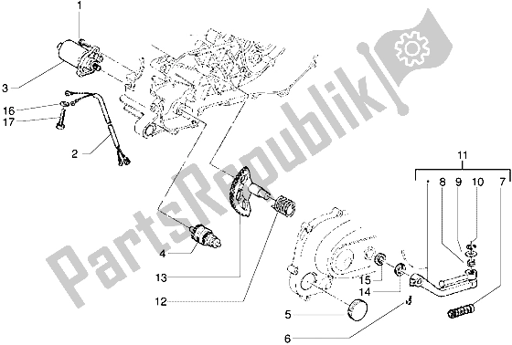 All parts for the Starting Motor-starter Lever of the Gilera ICE 50 1998