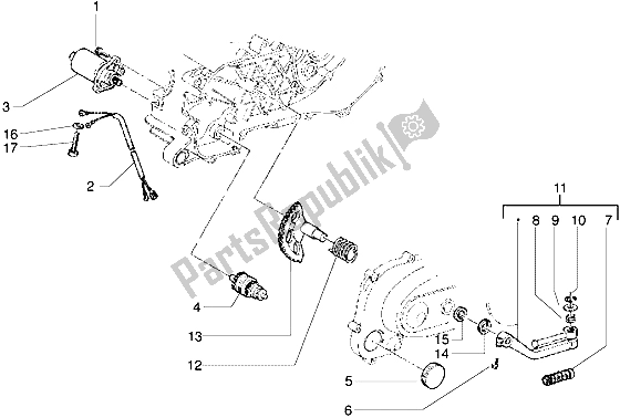 All parts for the Starting Motor-starter Lever of the Gilera ICE 50 1998