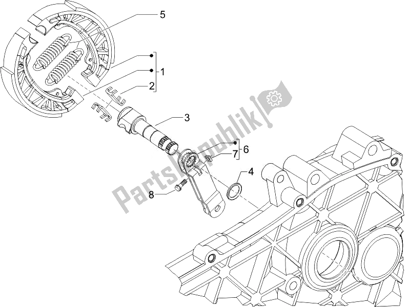 Todas las partes para Freno Trasero - Mordaza De Freno de Gilera Stalker Naked 50 2008