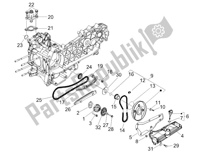 Todas las partes para Bomba De Aceite de Gilera Runner 125 VX 4T E3 Serie Speciale 2007