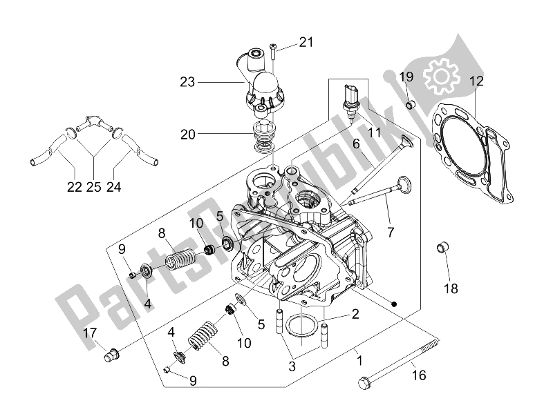 All parts for the Head Unit - Valve of the Gilera Runner 125 VX 4T E3 Serie Speciale 2007