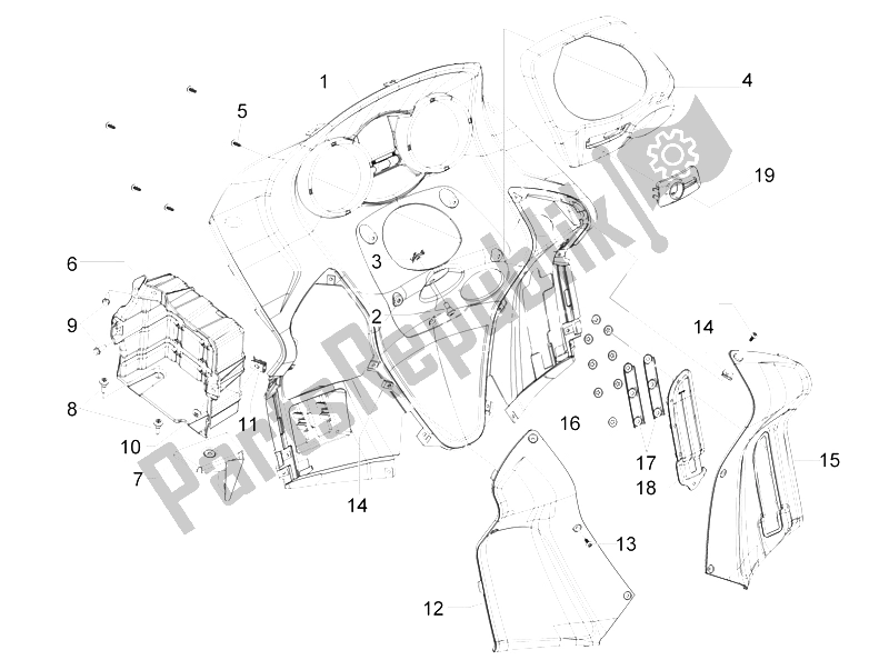 Todas las partes para Guantera Frontal - Panel De Rodilleras de Gilera GP 800 2007