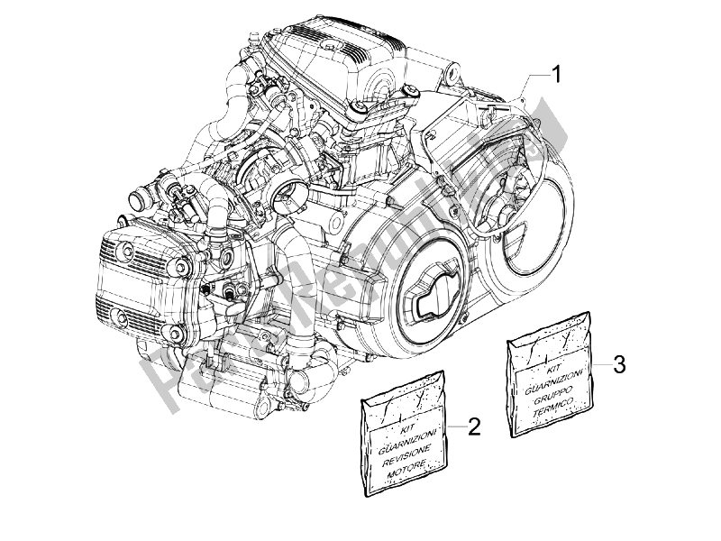 Toutes les pièces pour le Moteur, Assemblage du Gilera GP 800 2009