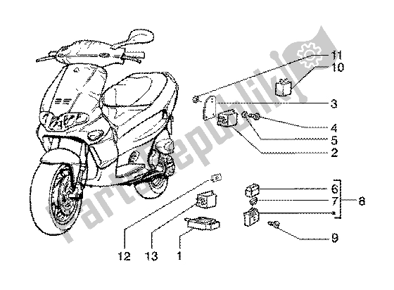 Todas las partes para Dispositivos Eléctricos (4) de Gilera Runner 180 FXR 2T 1998