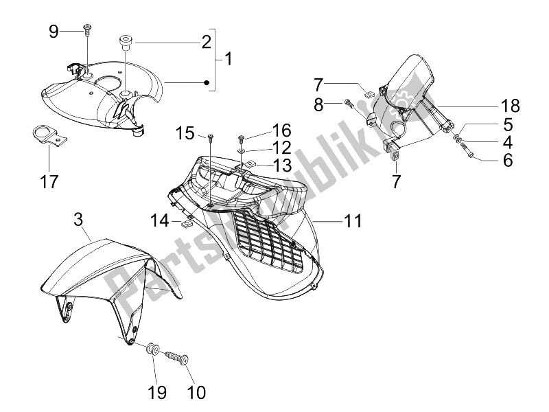 All parts for the Wheel Huosing - Mudguard of the Gilera Runner 50 SP Race 2005