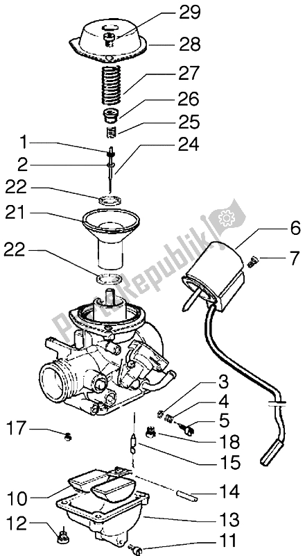 Tutte le parti per il Carburatore (2) del Gilera Runner VX 125 1998